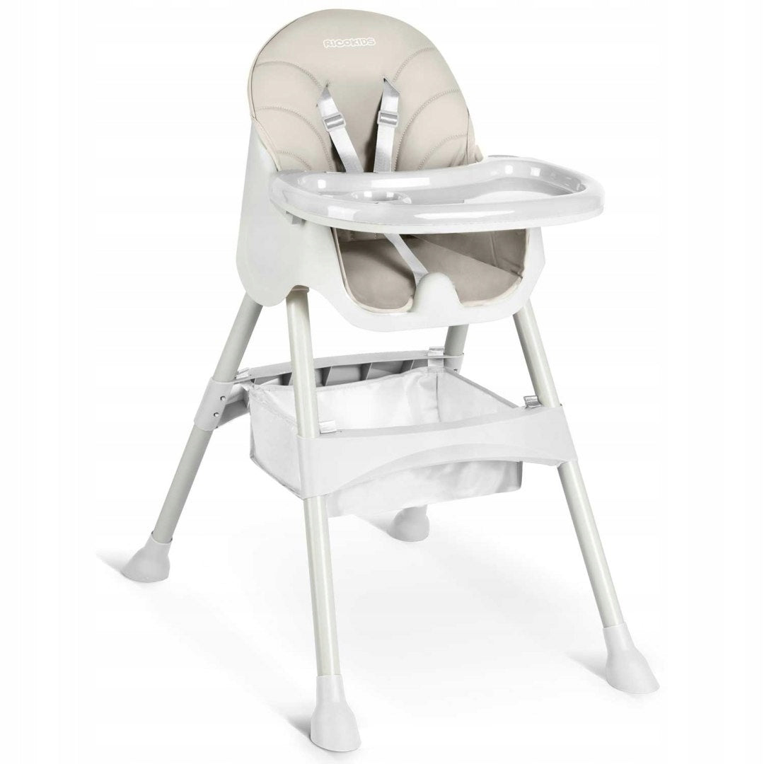 Highchair with table + bib Milo Ricokids grey Color shades of gray and silver