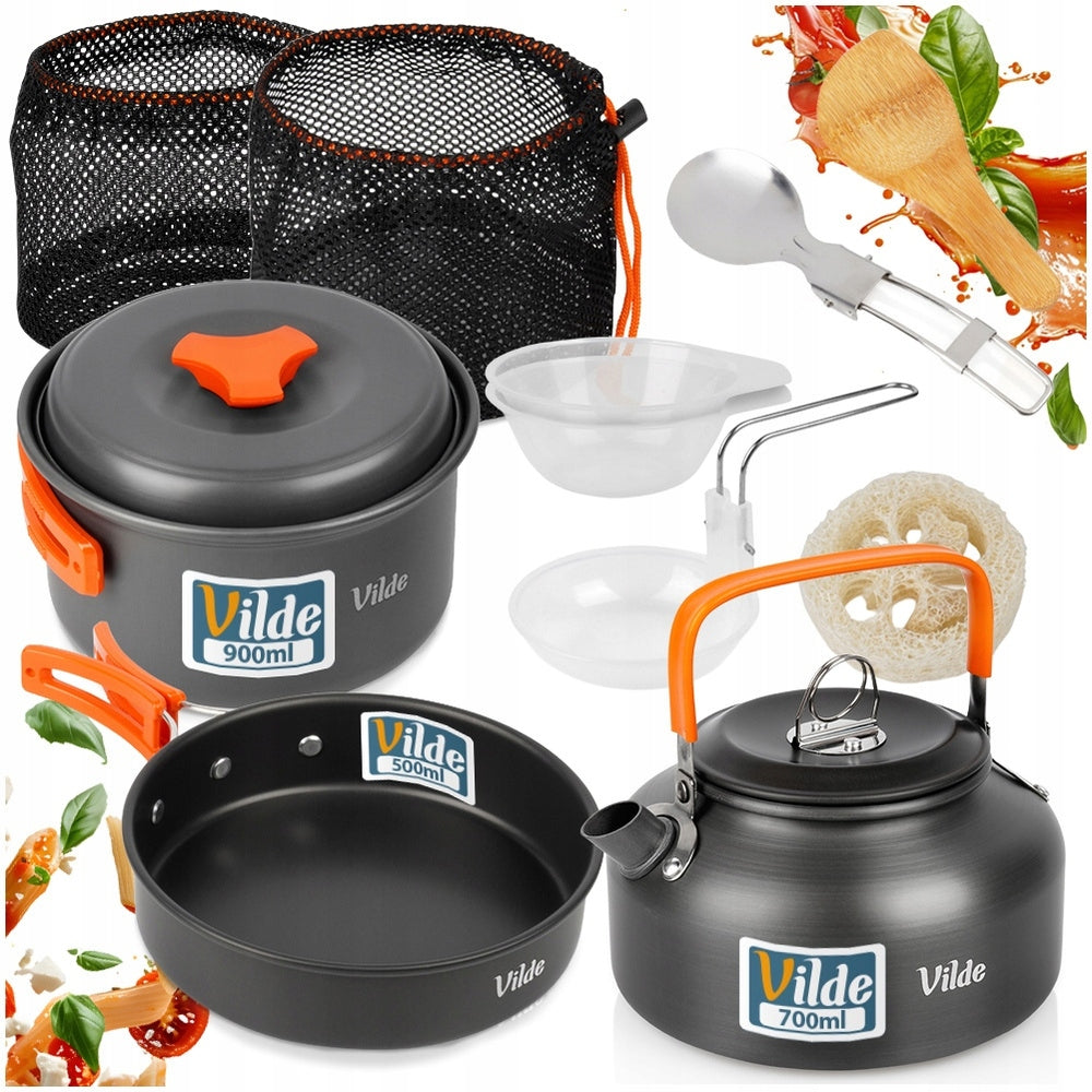 Hiking Dishes Camping Picnic Pot Pan Kettle Cutlery