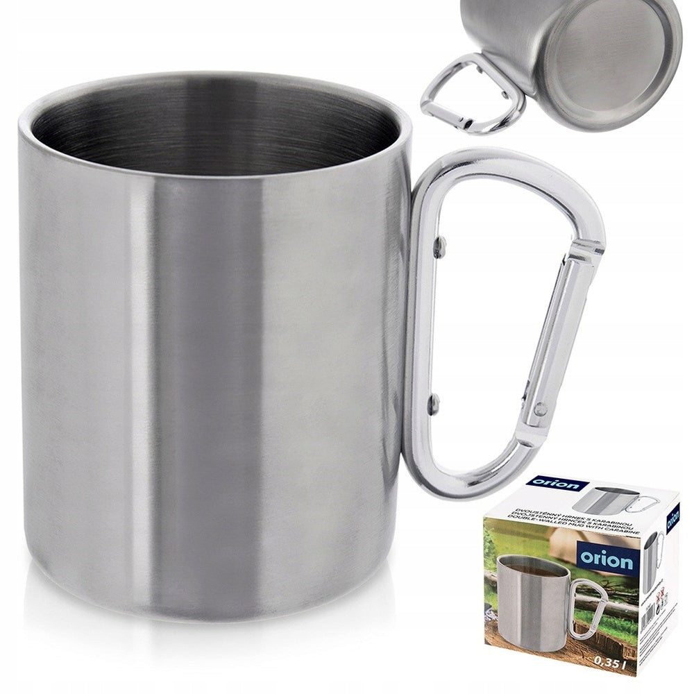 Hiking Mug Picnic Fishing Scout Steel with Carabiner