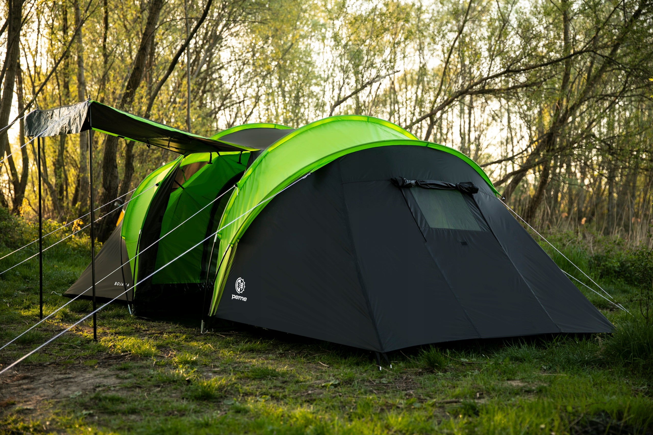 Hiking Tent Camping 4 Person Family 2 Bedrooms Large Peme Waterproofness 4000 mm