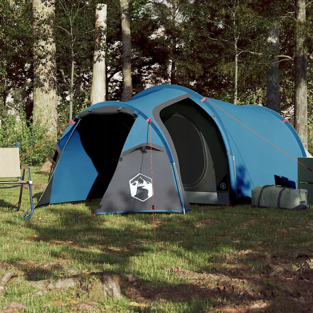 Hiking Tent, Tunnel, 3-Person, Blue, Waterproof Brand VidaXL