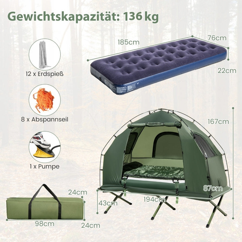 Hiking Tent with Field Bed Inflatable Mattress and 1-Person Pump Manufacturer code NP11510