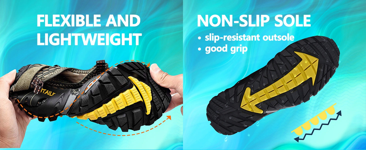 Hiking Water Shoes Barefoot Aqua Swim Shoes Pool Beach Fishing Sandals Color gray