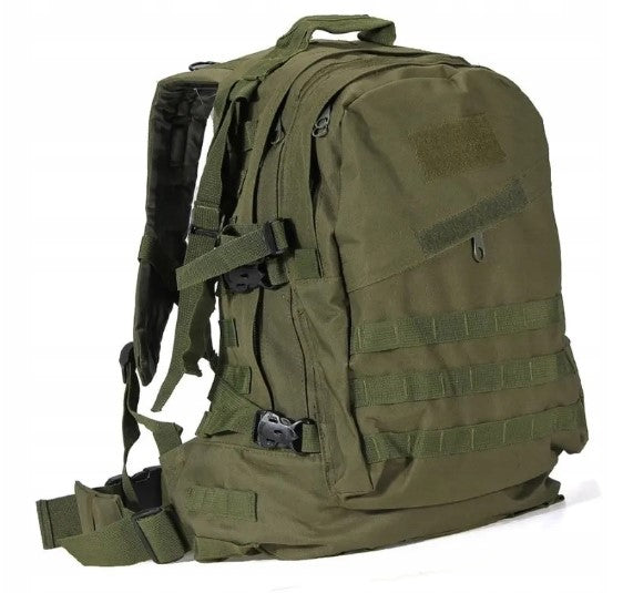 Hiking backpack Military green sports khaki Large 45 l 3 compartments