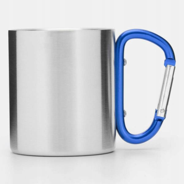 Hiking mug with carabiner TRAP 200 ml steel for camping tent Color gray