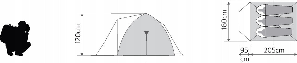 Hiking tent 3 persons two-coat with tropics camping Manufacturer code 5902634994821