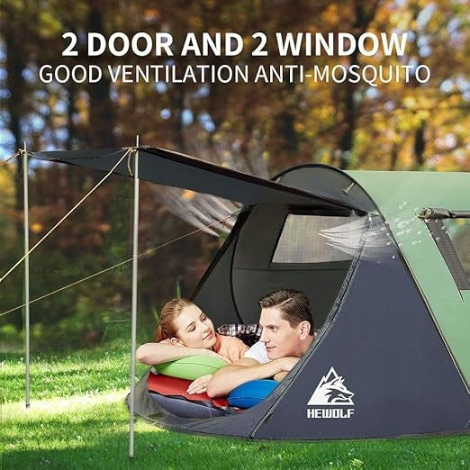 Hiking tent Hewolf HW-Z1766S green-grey 4-person Model NAMIOT TURYSTYCZNA KEMPINGOWY 3-4 OSOBY Zielony
