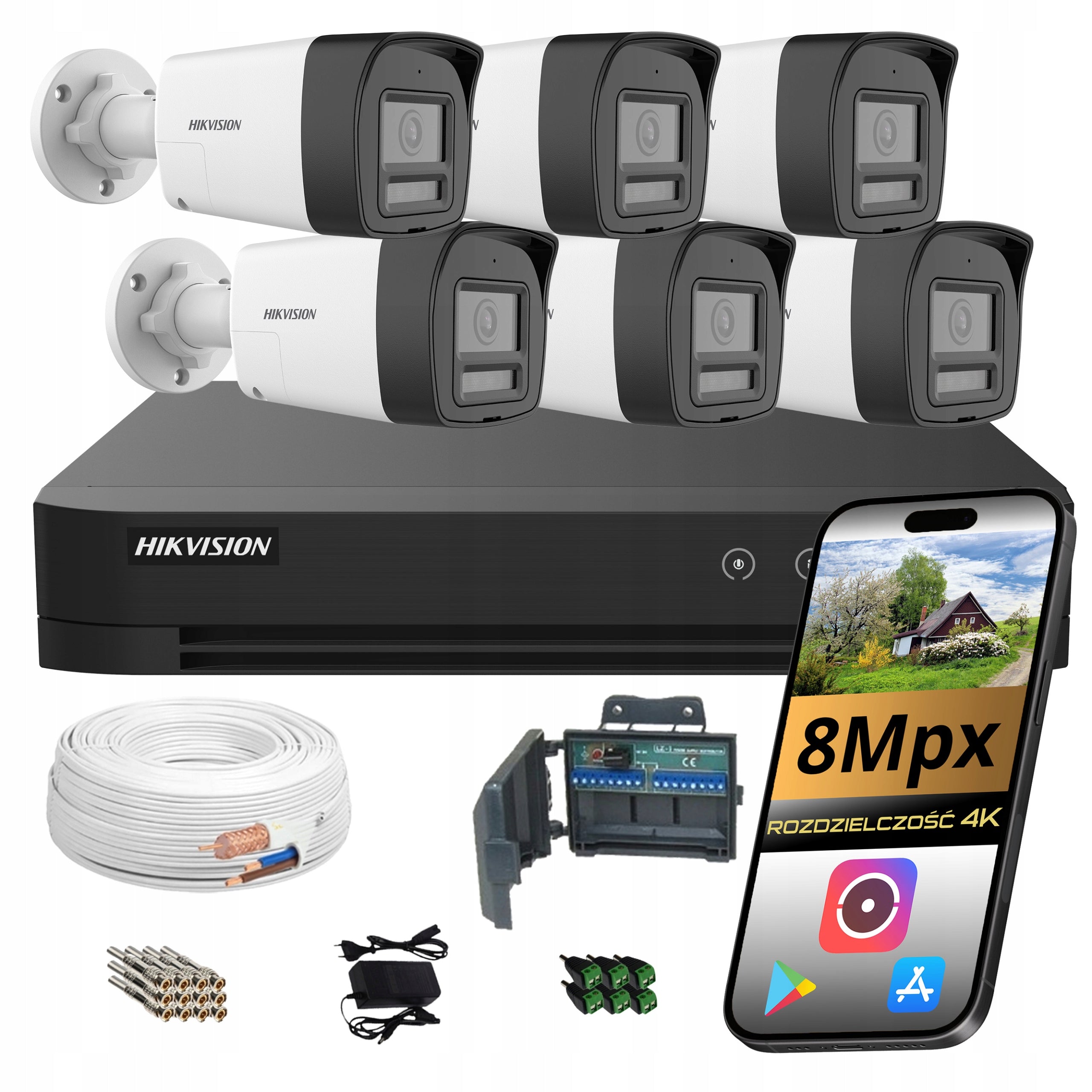 Hikvision 4K 6 horn cameras 8Mpx IR LED AI detection