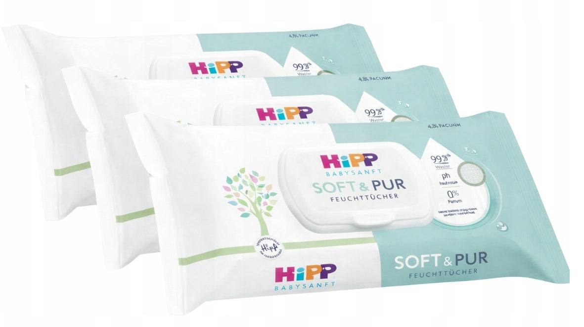 Hipp Soft&Pur wet wipes 3 x 48 pcs. Brand Hipp