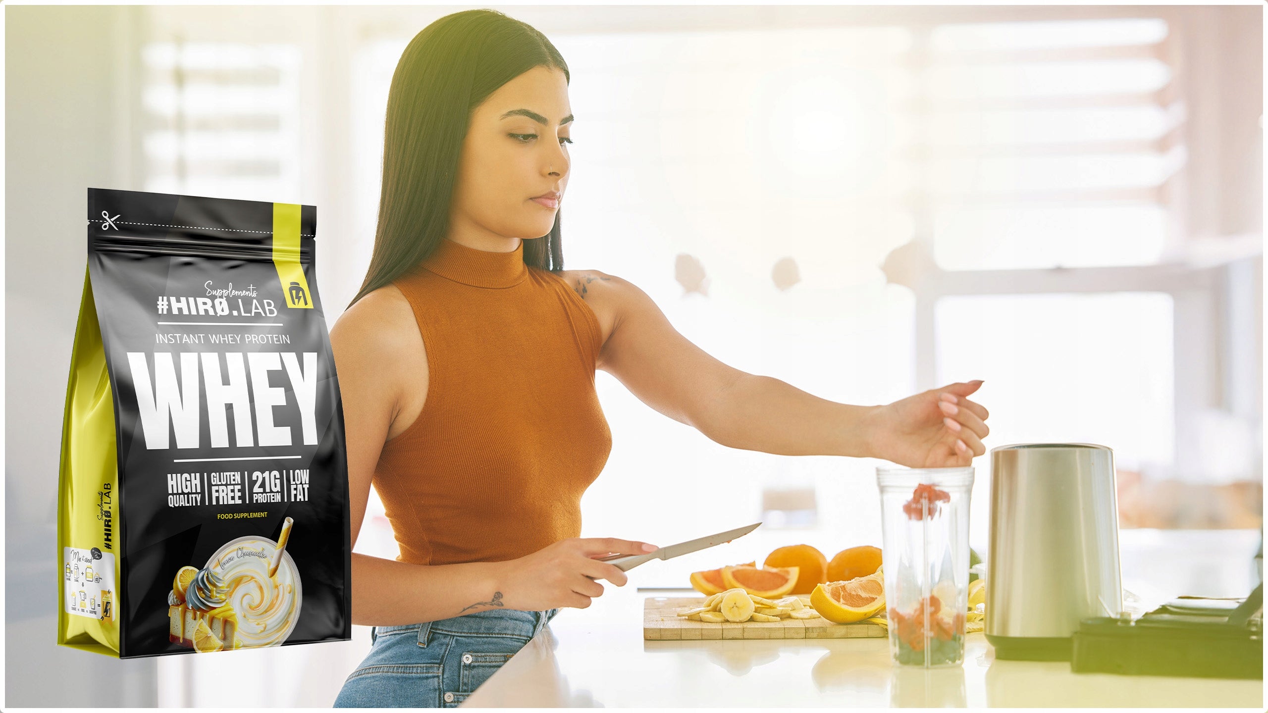Hiro.Lab Instant WHEY Protein 750 g protein WPC whey cheesecake lemon Packaging status original