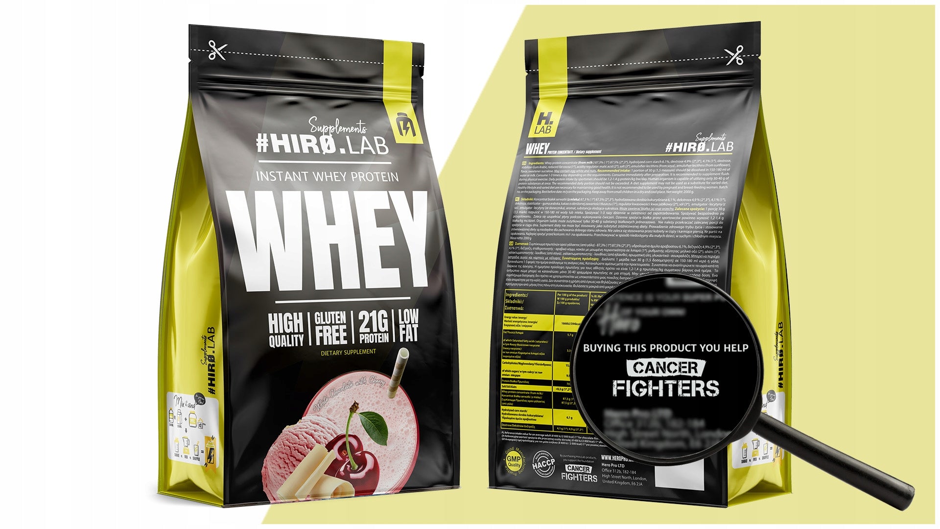 Hiro Lab Whey Protein 2000g Whey Protein Concentrate Cherry Expiration date at least six months from the date of purchase