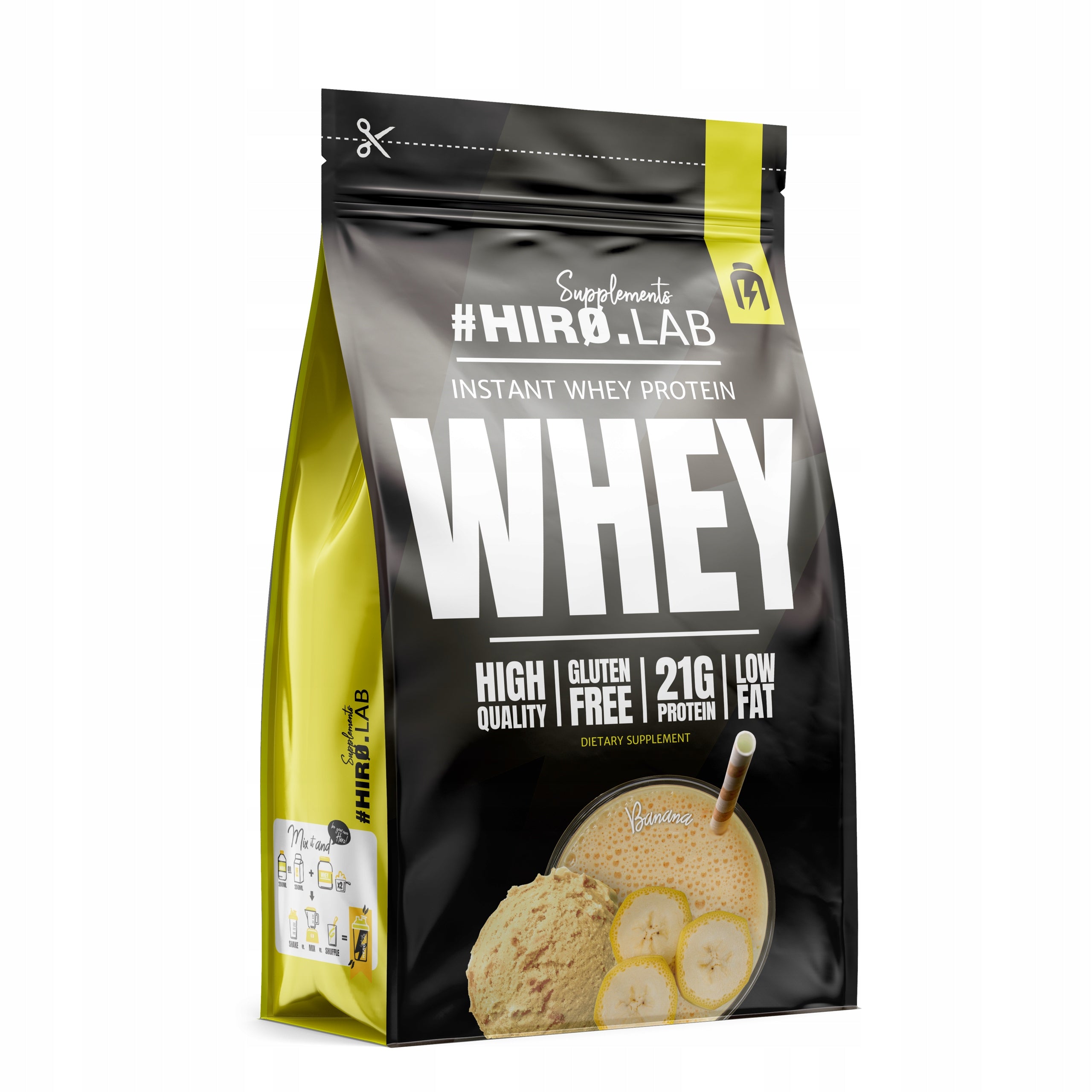 Hiro Lab Whey Protein 2000g Whey Protein Concentrate WPC Banana