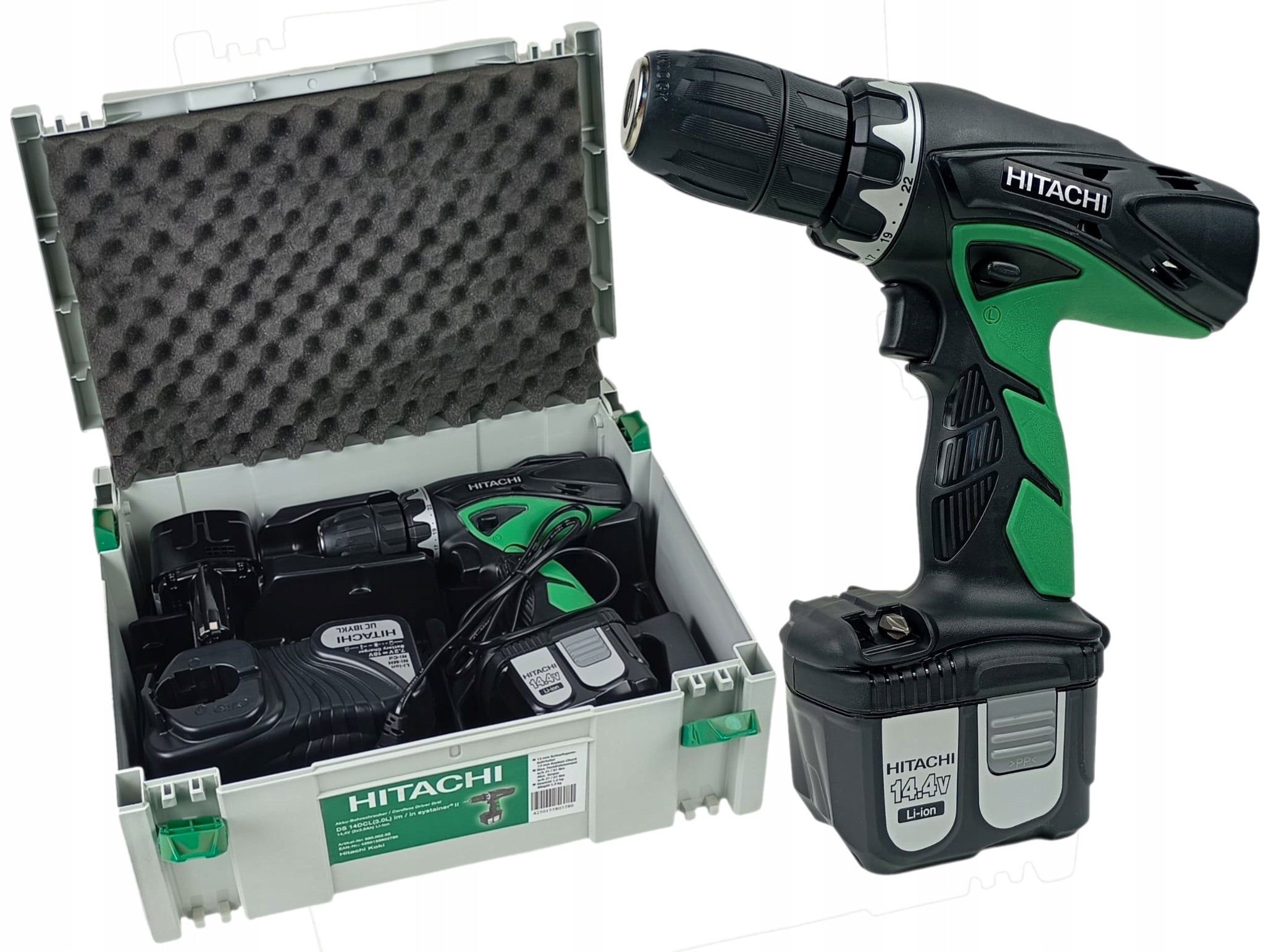 Hitachi DS14DCL Cordless Drill/Driver 14,4V Set of 2 x 3,0 Ah