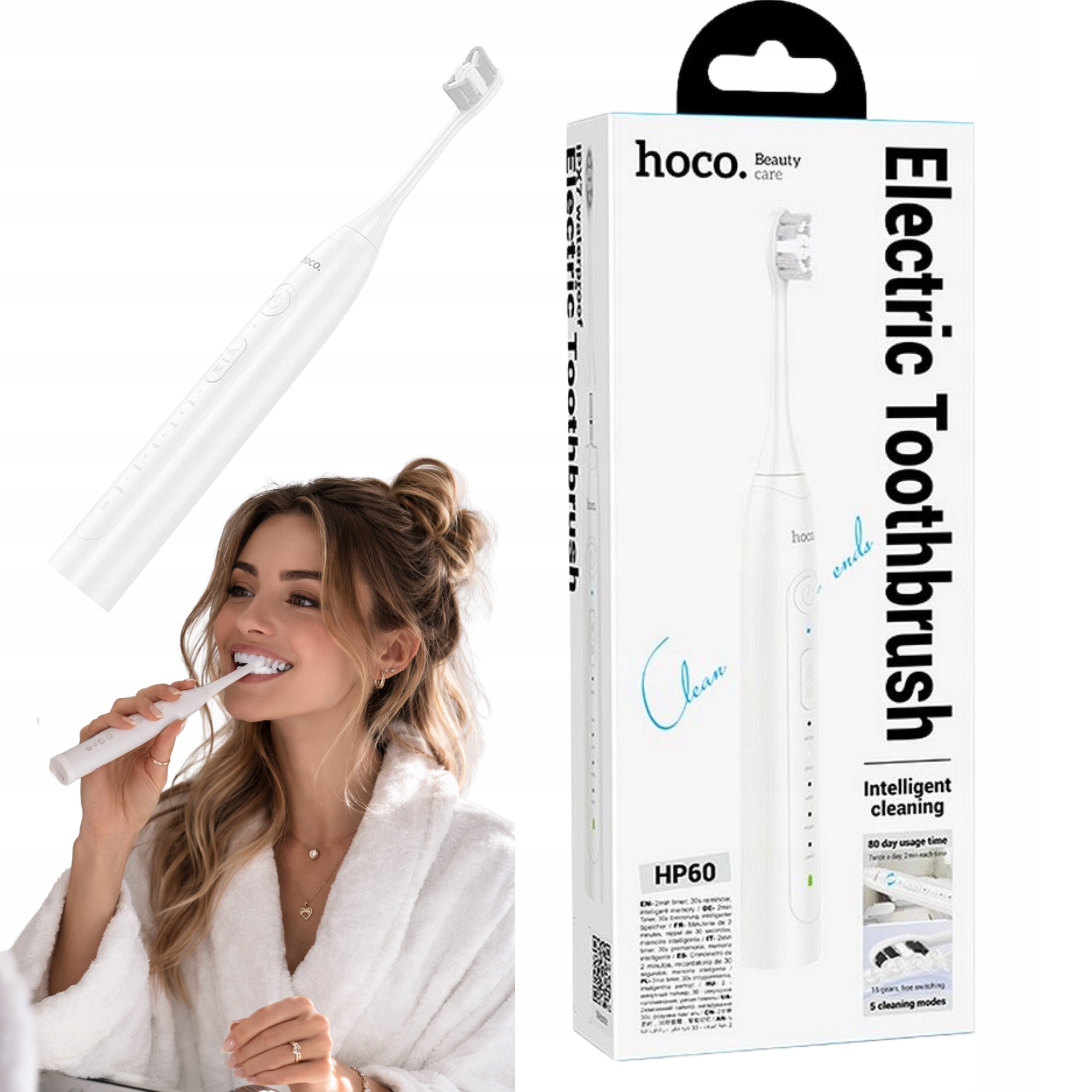 Hoco Electric Toothbrush HP60 4 Tips White