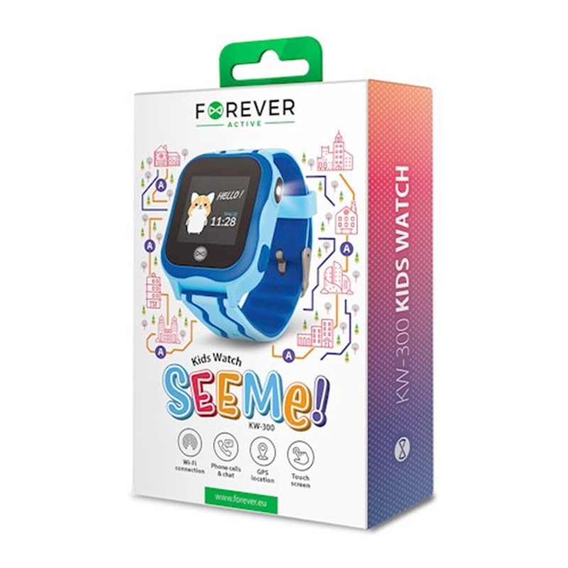 Hodinky SMART FOREVER KIDS KW-300 modré GPS/WIFI Brand Forever