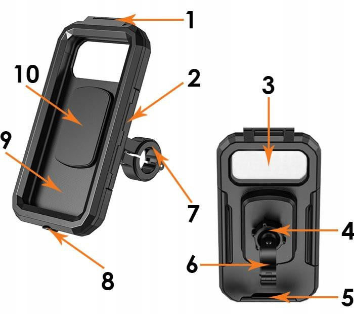 Holder waterproof bike motor for smartphone 167mm Model Type167-HARD 22886