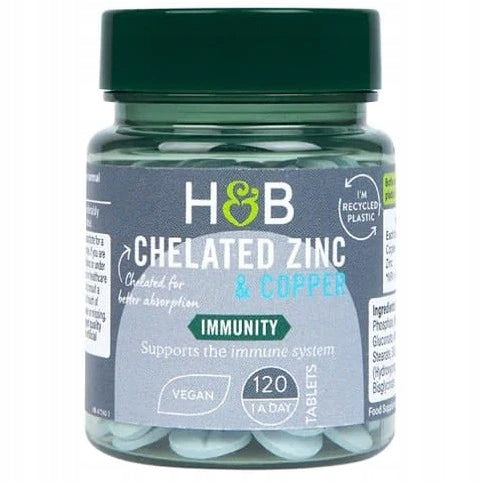 Holland & Barrett CHELATED ZINC + COOPER 120 tab CHELATED ZINC + COPPER