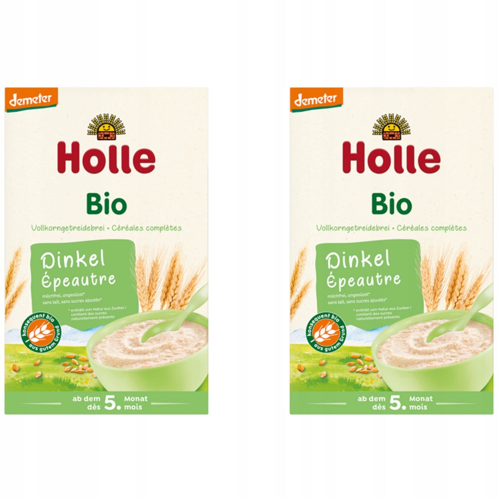 Holle Wholegrain spelt porridge BIO 5m+ vegan 250 g x 2