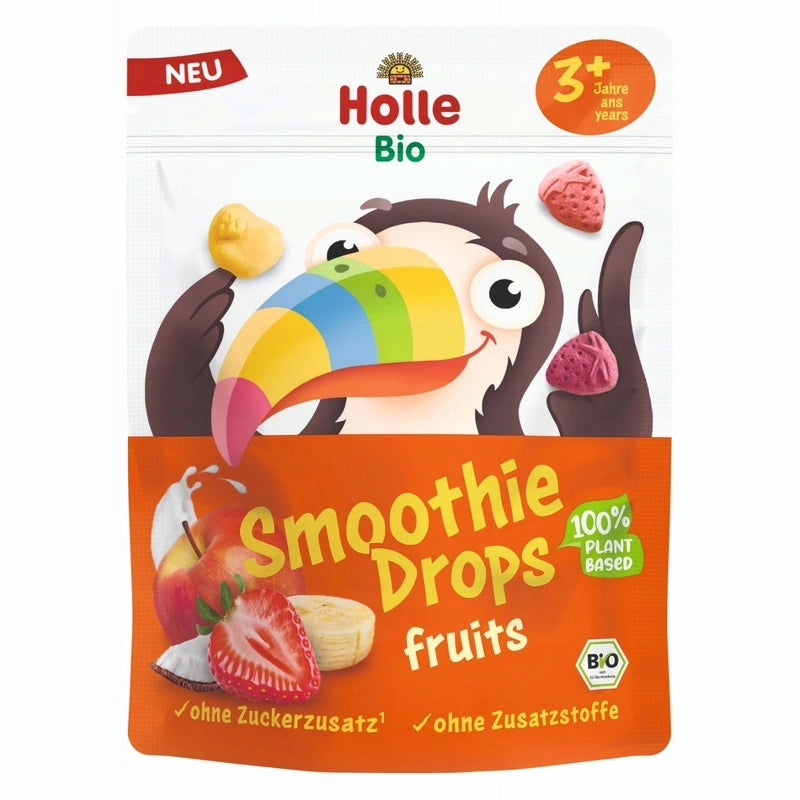 Holle fruit freeze-dried apple banana strawberry toucan healthy chips 15g