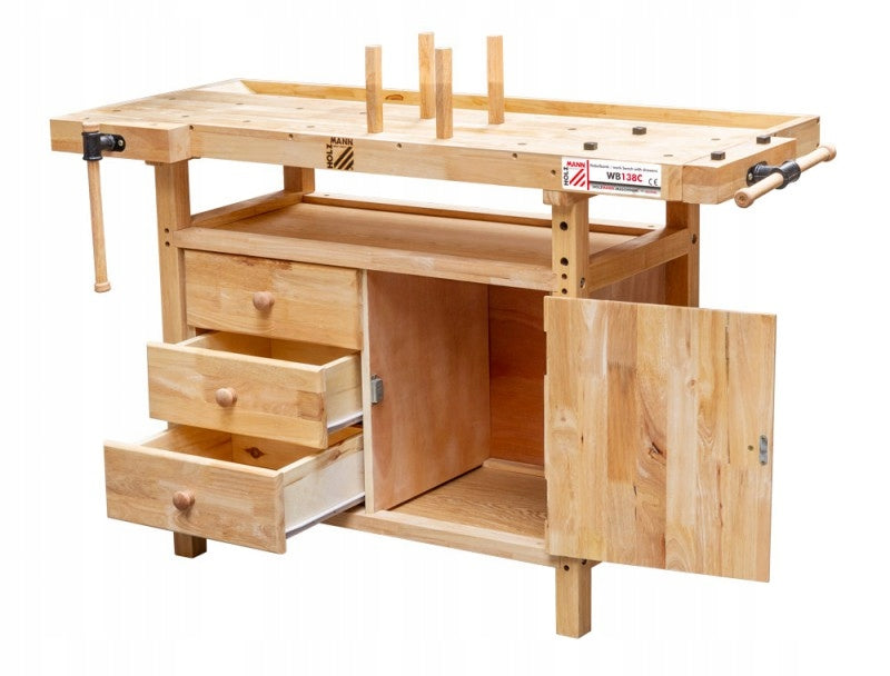 Holzmann WB138C carpentry table workbench, table, two vices, tool holders Manufacturer code WB138C