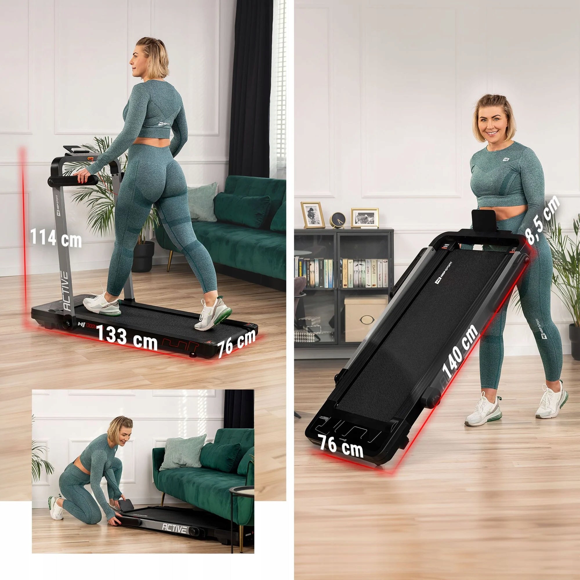 Home Electric Treadmill 1,5 HP Folding Flat Under Bed 14km/h 120kg Kind electric