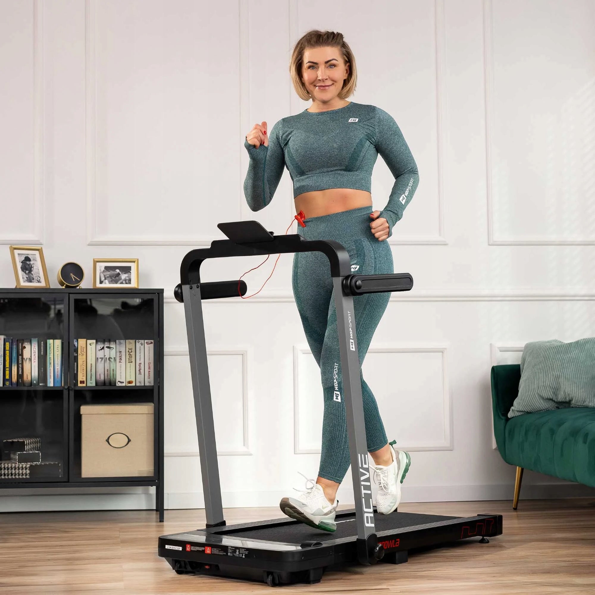 Home Electric Treadmill 1,5 HP Folding Flat Under Bed 14km/h 120kg Measurements training duration distance speed burned calories