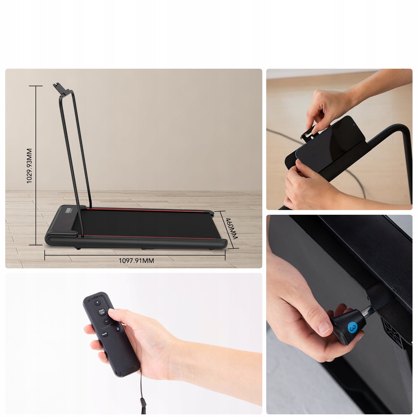 Home Electric Treadmill Fat Reduction Exercise 6KM/H 100KG 3Inclines handy Kind electric