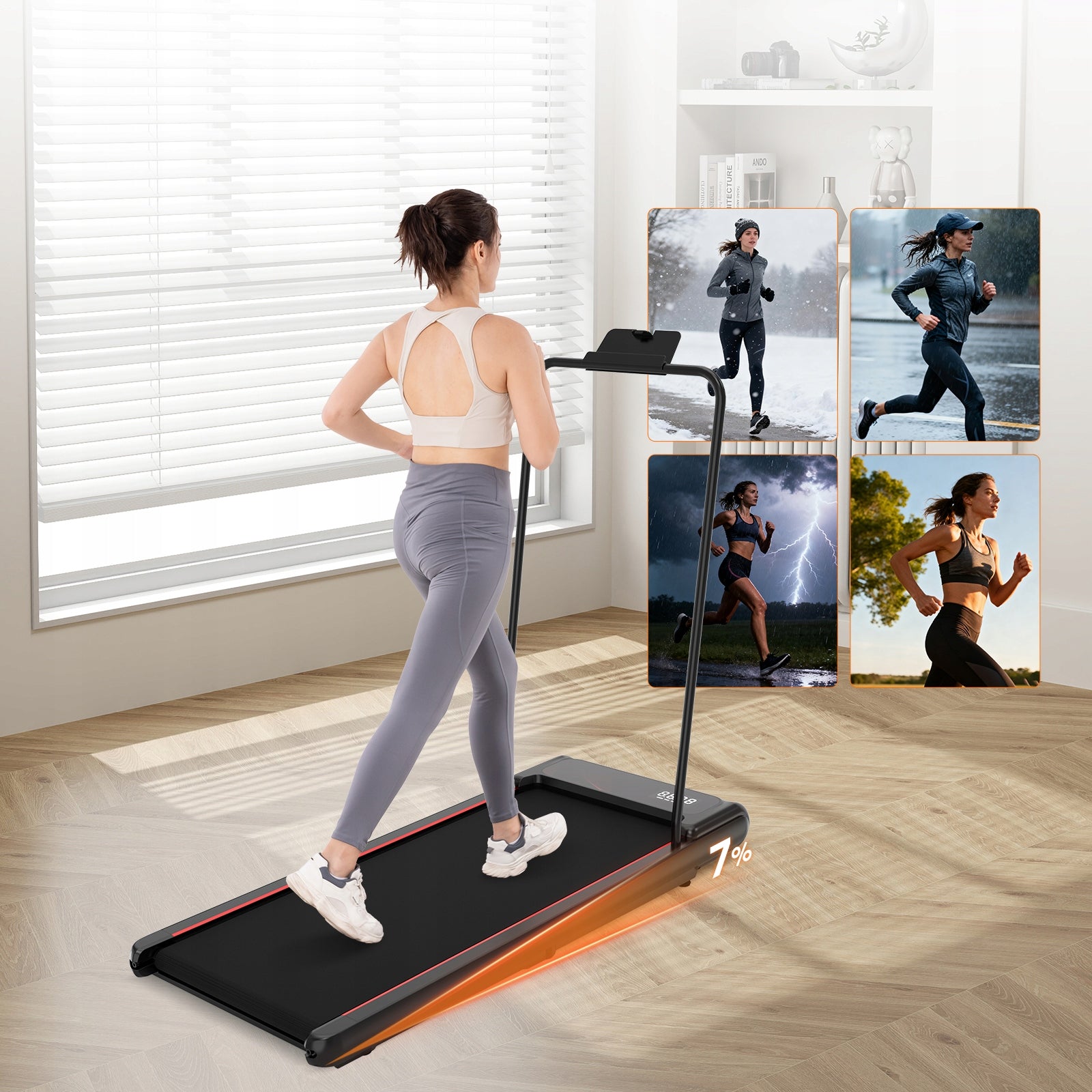 Home Electric Treadmill Fat Reduction Exercise 6KM/H 100KG 3Inclines handy Packaging status original