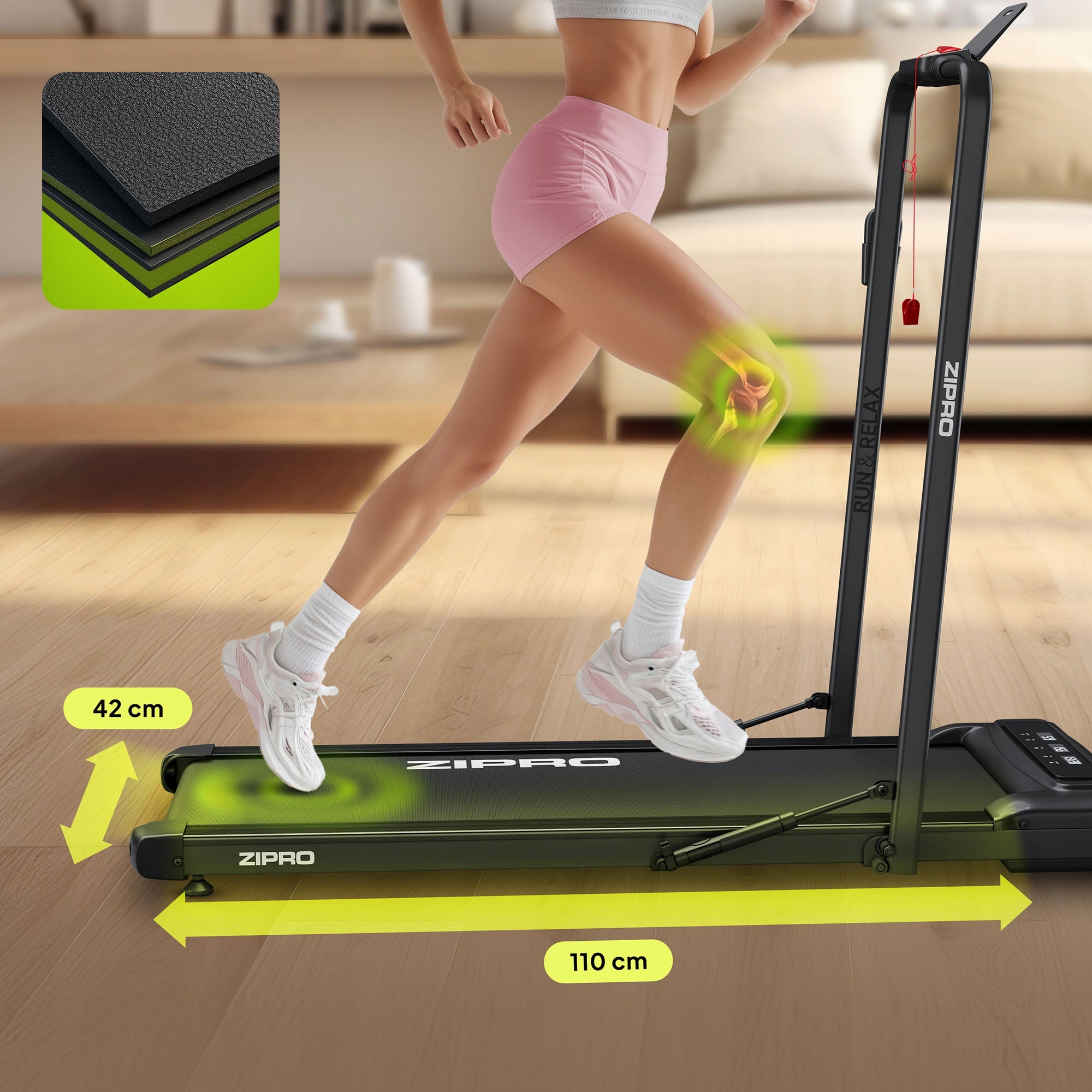 Home Electric Treadmill Folding Under Bed 1-12km/h Newlite Zipro Brand Zipro