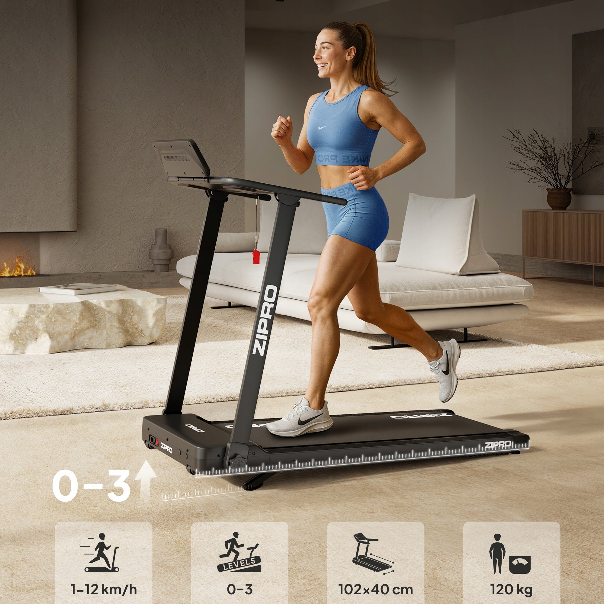 Home Electric Treadmill Folding Under Bed 1-12km/h Zipro Forma Lite Packaging status original