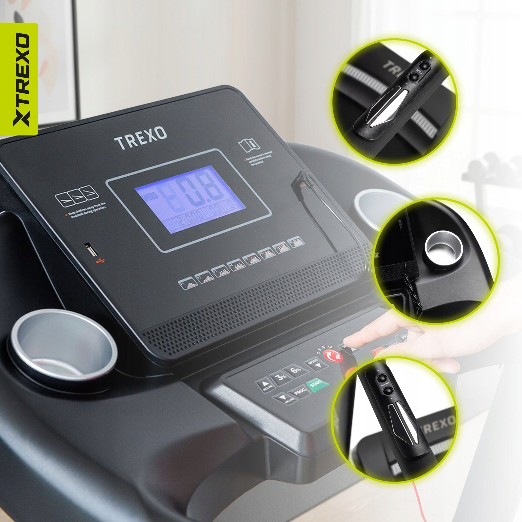Home Electric Treadmill XTREXO X200 Folding Tilt Adjustment 14,8km Kind electric
