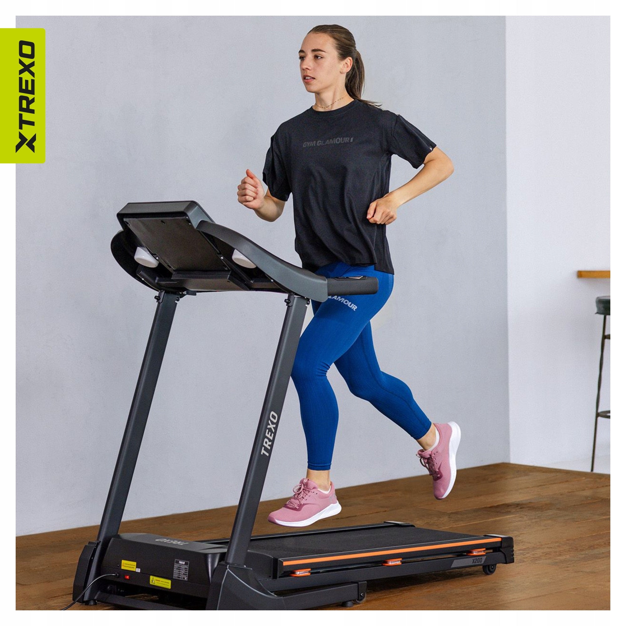 Home Electric Treadmill XTREXO X200 Folding Tilt Adjustment 14,8km Measurements training duration distance number of steps speed pulse burned calories