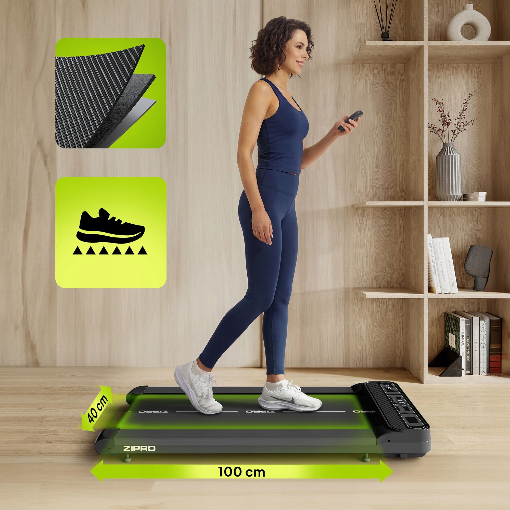 Home Electric Treadmill for Walking Under Desk Bed Zipro Catwalk Maximum user weight 100 kg