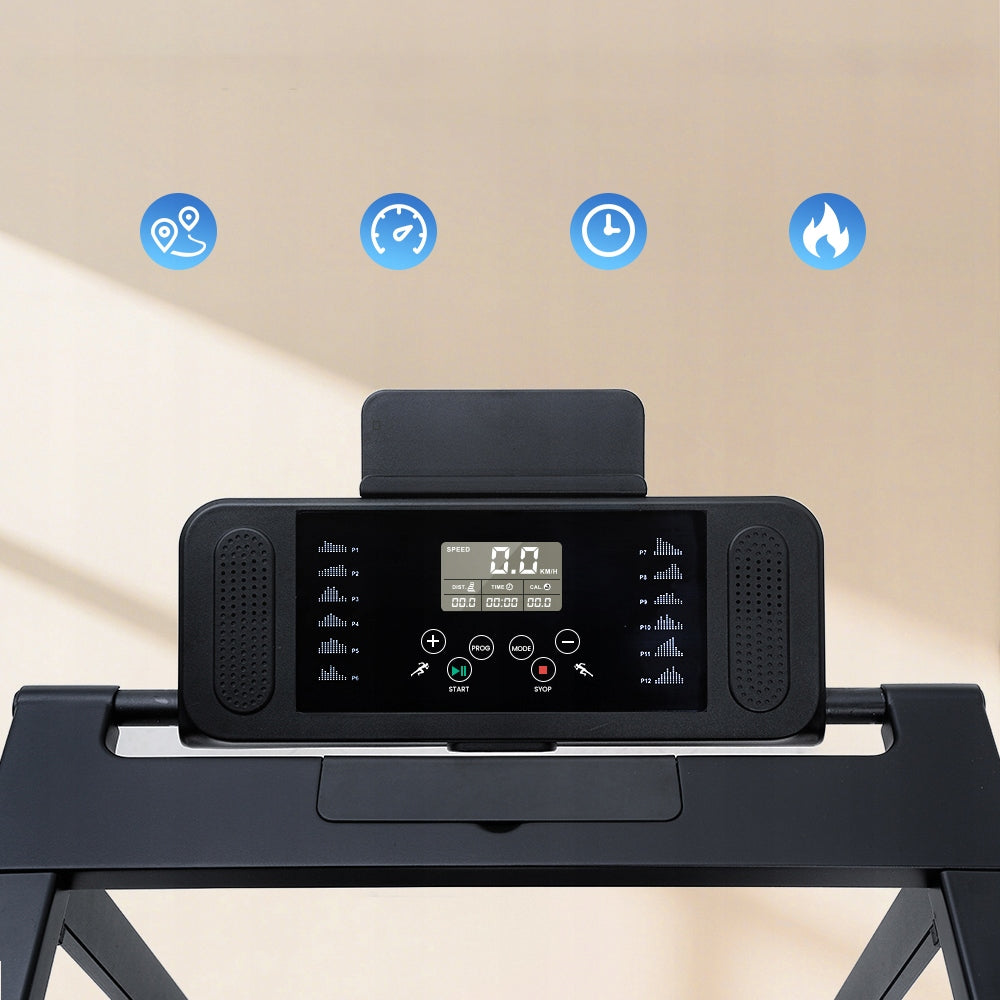 Home Electric Treadmill with app 12km/h LARGE DISPLAY QUIET 120kg 3.5° Manufacturer code Bieżnia Składana Domowa big