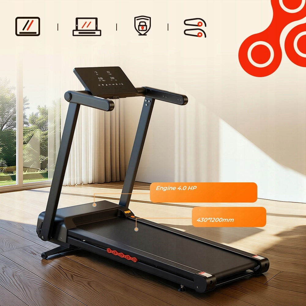 Home Folding Electric Treadmill with LED App for 150kg 1-16km/h to 1-18% Kind electric