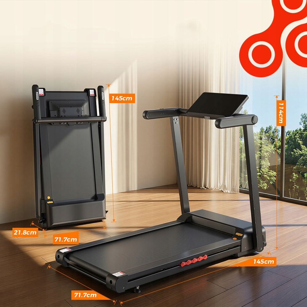 Home Folding Electric Treadmill with LED App for 150kg 1-16km/h to 1-18% Unfolded product width 71 cm