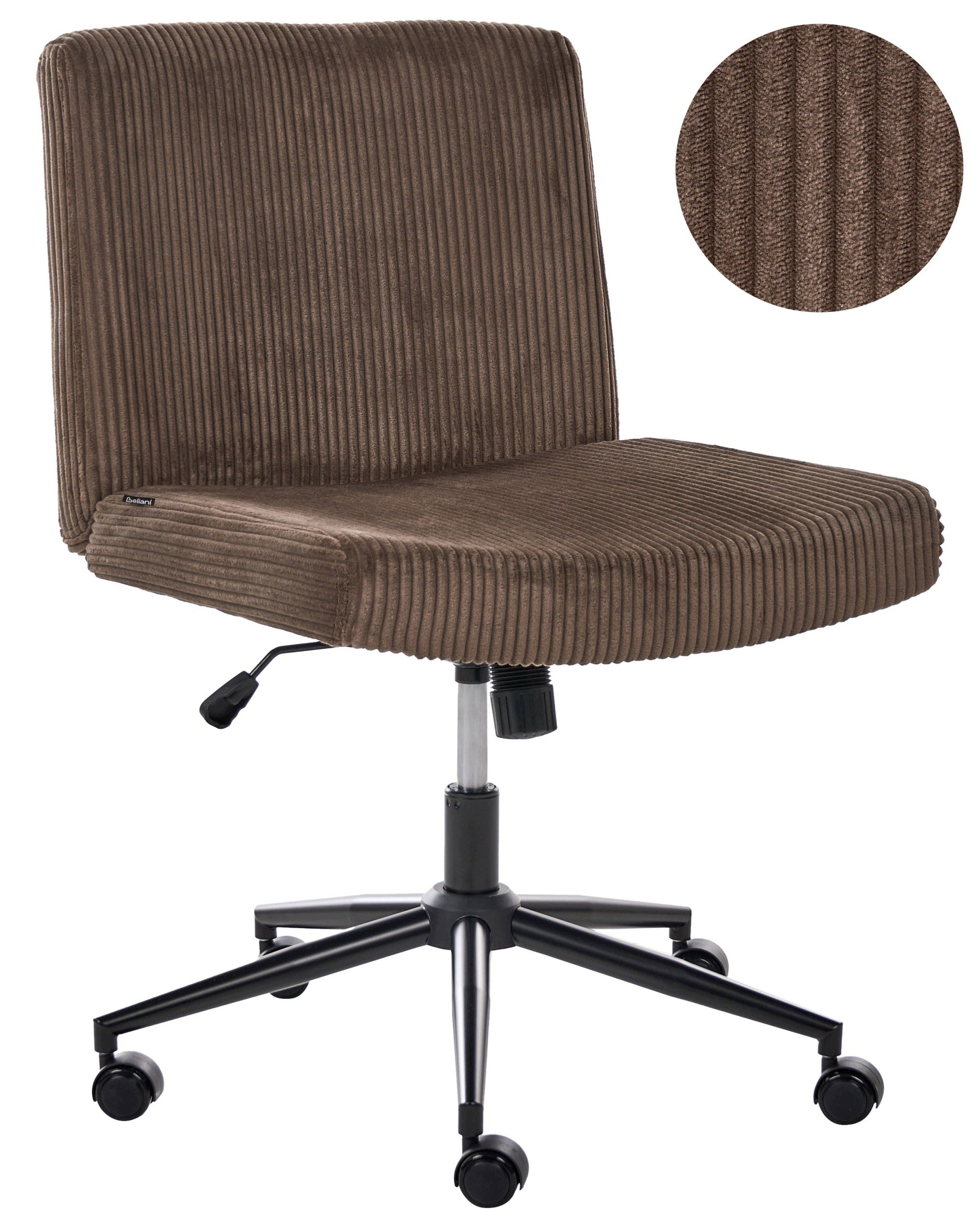 Home Office Chair Corduroy Dark Brown