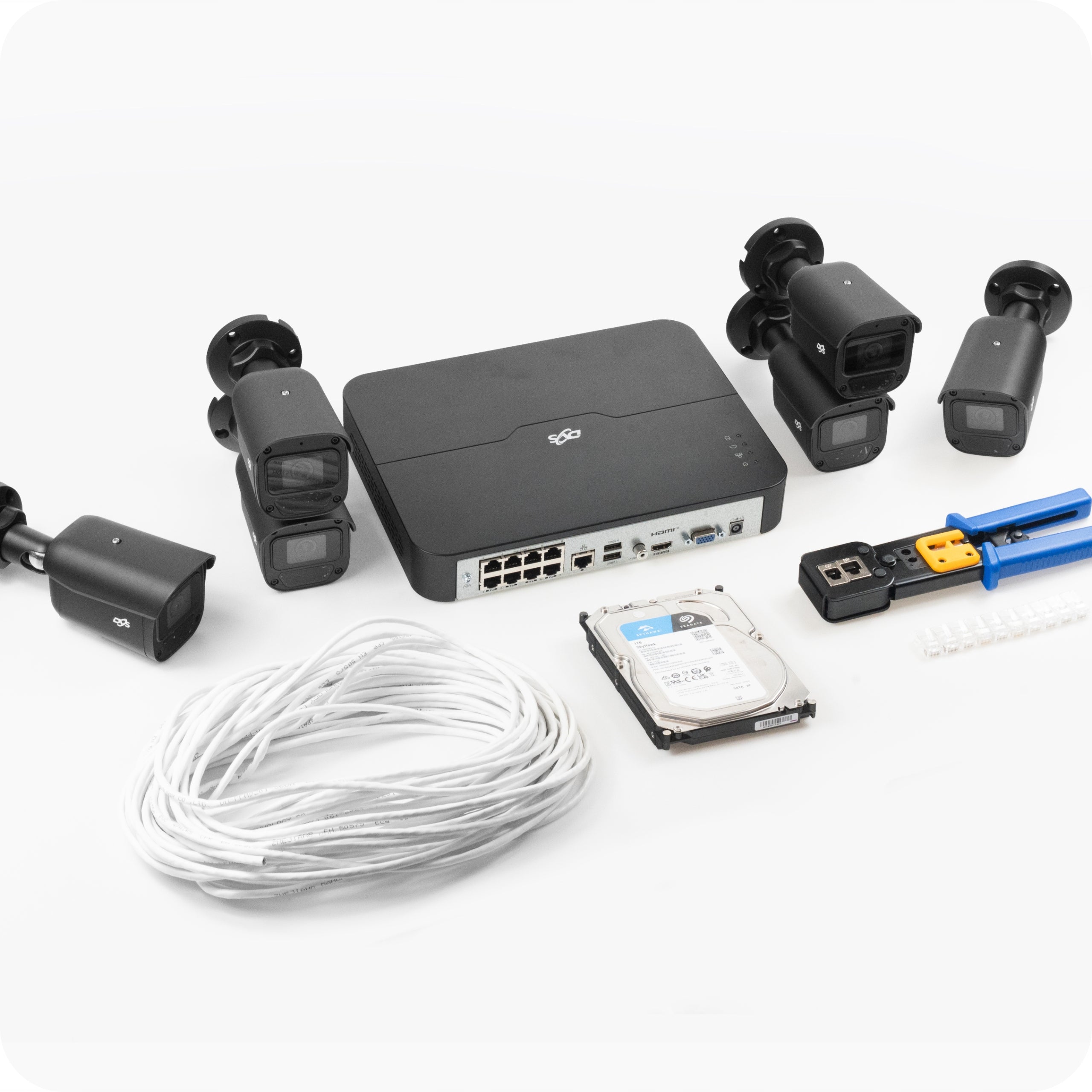 Home Security Camera Kit 6 Black IP SMART APP Outdoor Cameras Packaging status original