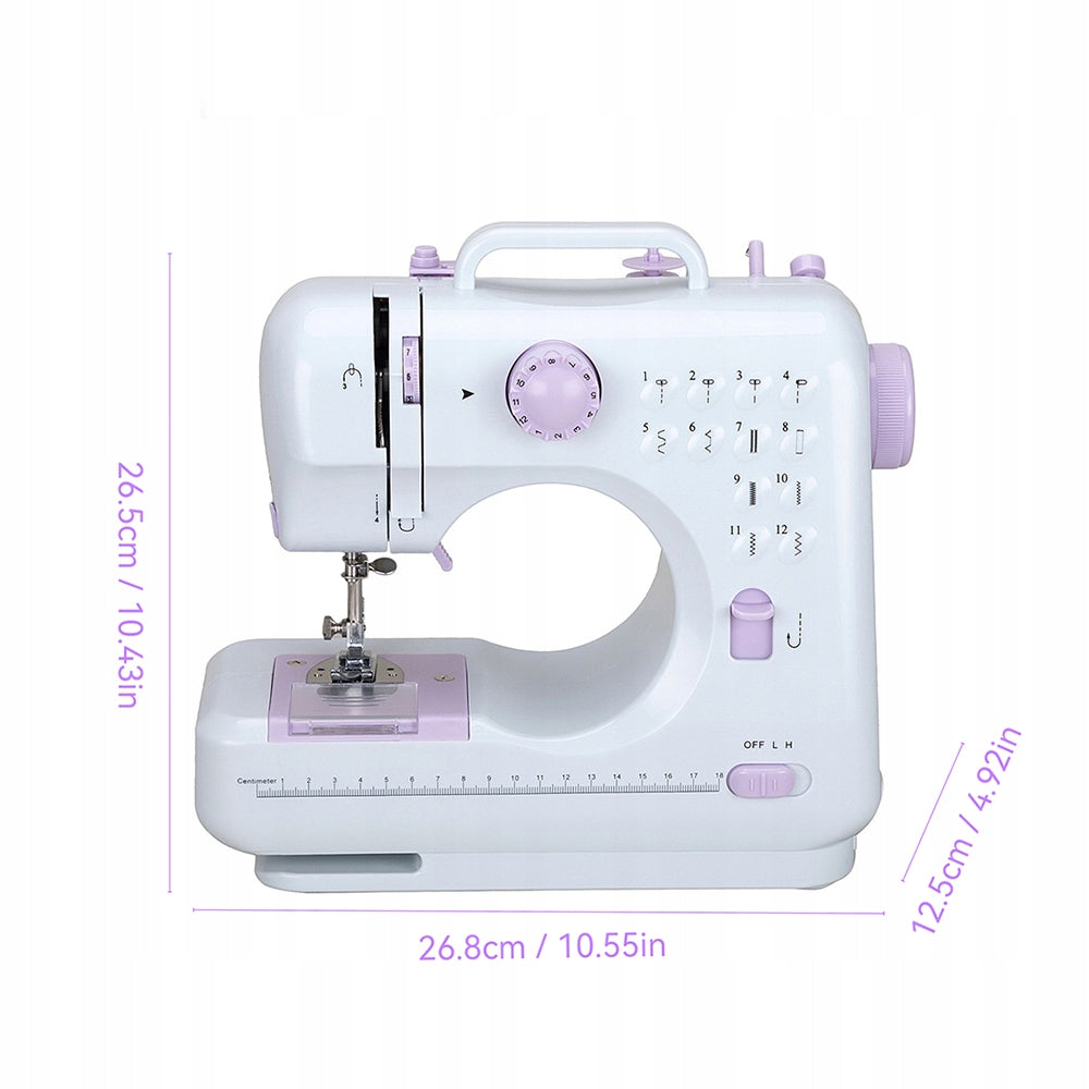 Home Sewing Machine Mechanical Easy Mini 12 STITCHES ACCESSORIES Dominant color white