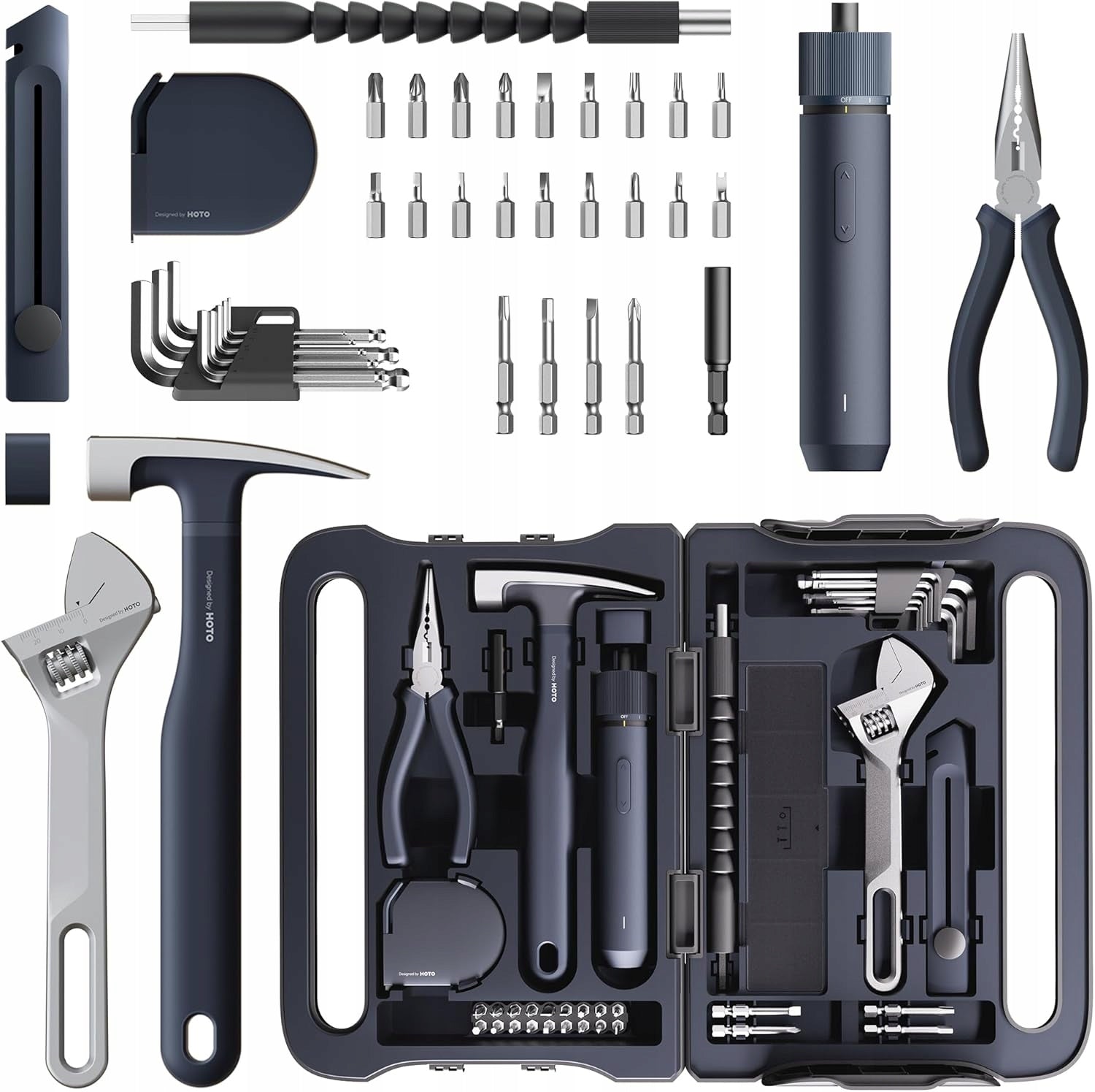 Home Tool Kit with Screwdriver 3.6V HOTO 40 Piece Household Tool Kit