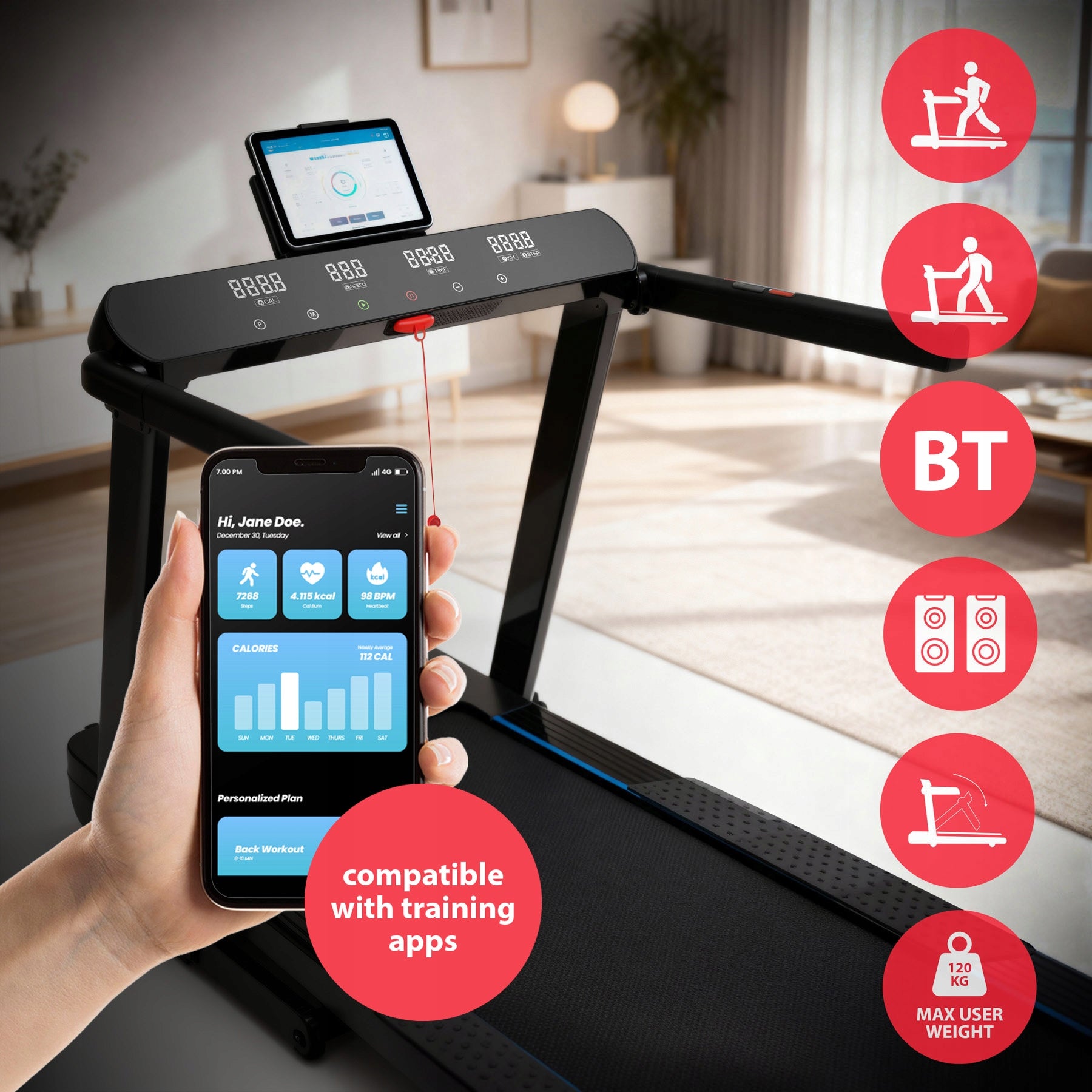 Home Treadmill 14km/h Electric One Fitness BE9242 Foldable Shock Absorption Manufacturer code 17-19-095