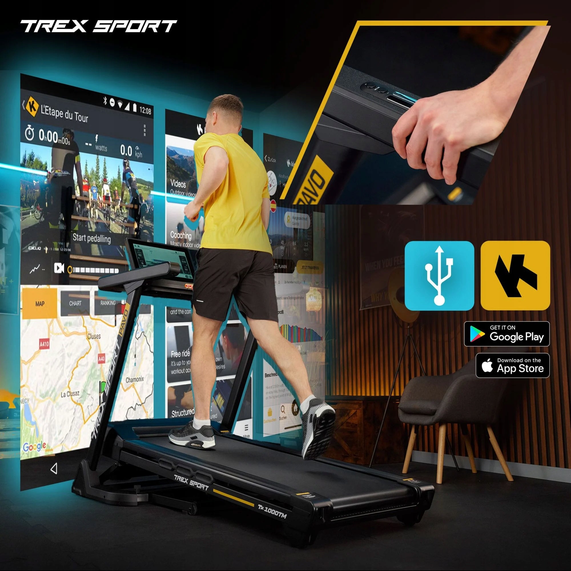 Home Treadmill Electric Folding Angle Adjustable SMART LCD PAVO TREX SPORT Model other