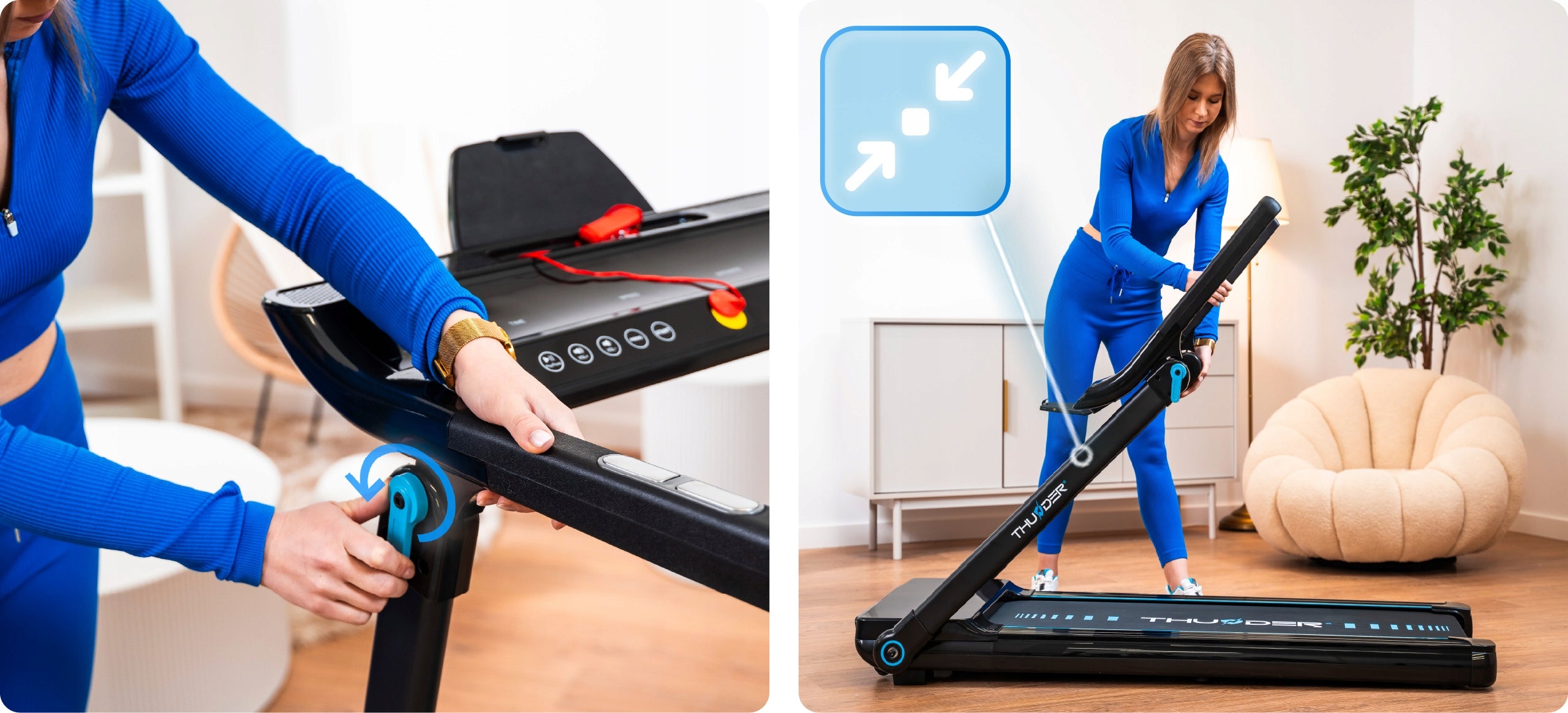 Home Treadmill Electric Folding FitShow Kinomap Bluetooth ULTRA THUNDER Maximum user weight 130 kg