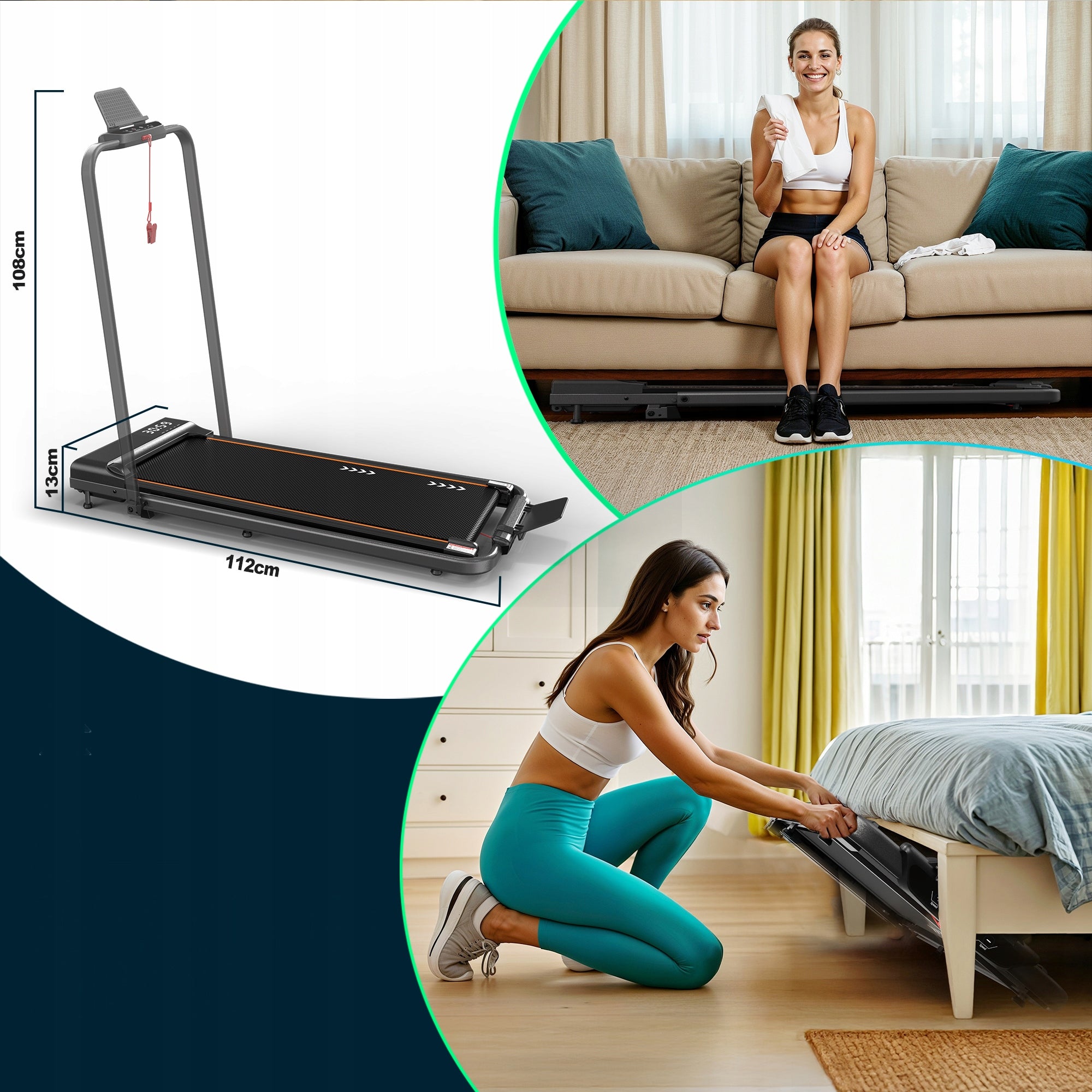 Home Treadmill Electric Training 12km/h+ Remote Control +Touch screen 120KG Packaging status original