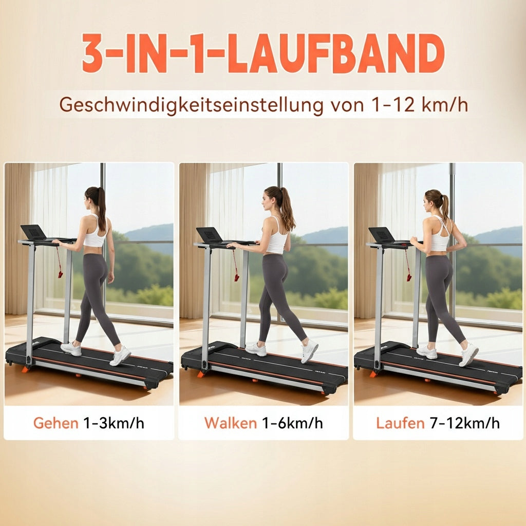 Home Treadmill with APP, 1–12 KM/H Speed, LED Display, 12 Programs Manufacturer code 10006616