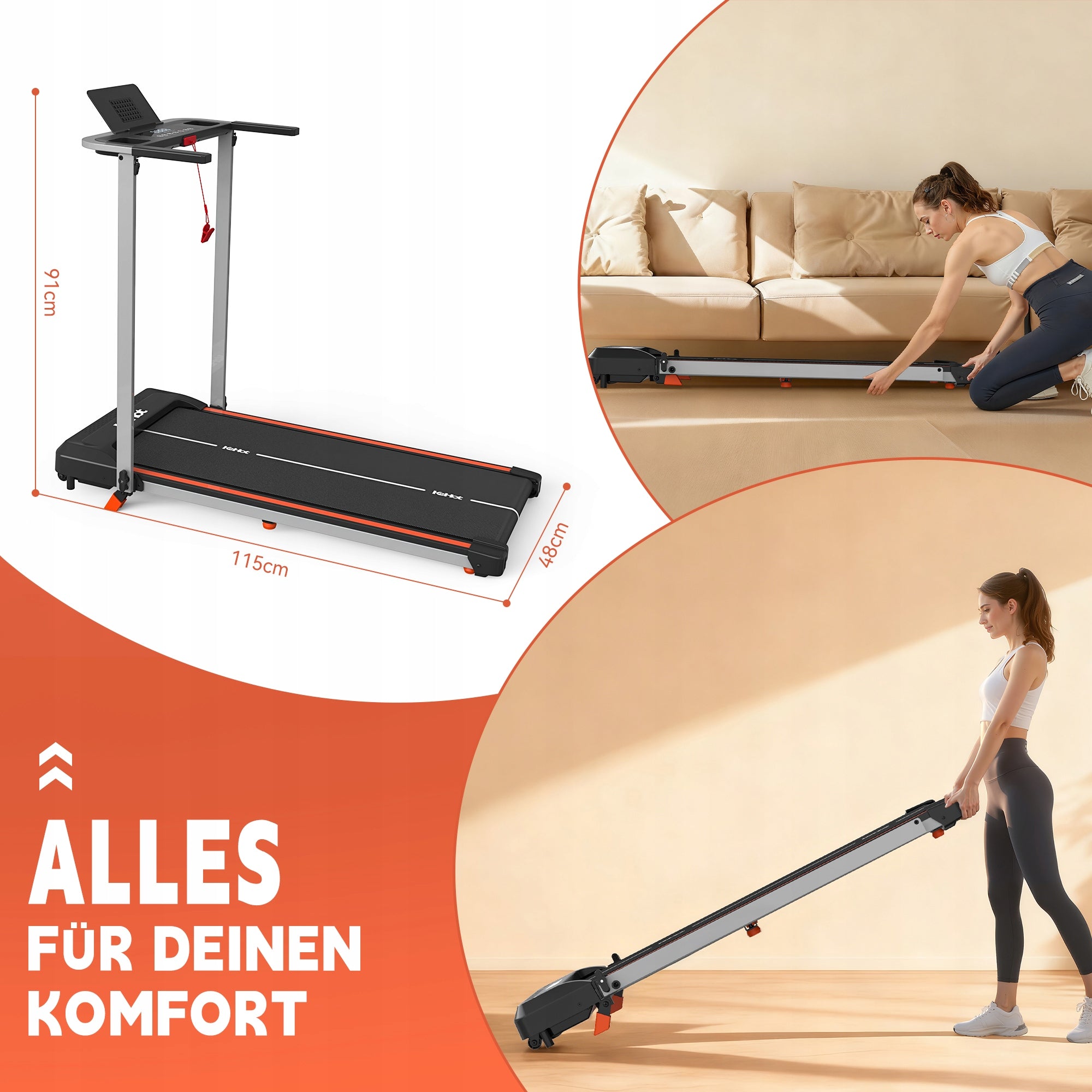 Home Treadmill with APP, 1–12 KM/H Speed, LED Display, 12 Programs Packaging status original