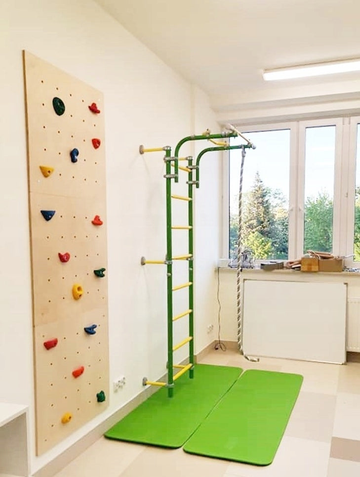 = Home climbing wall for children 225x75 + 15 climbing holds = Kind wooden