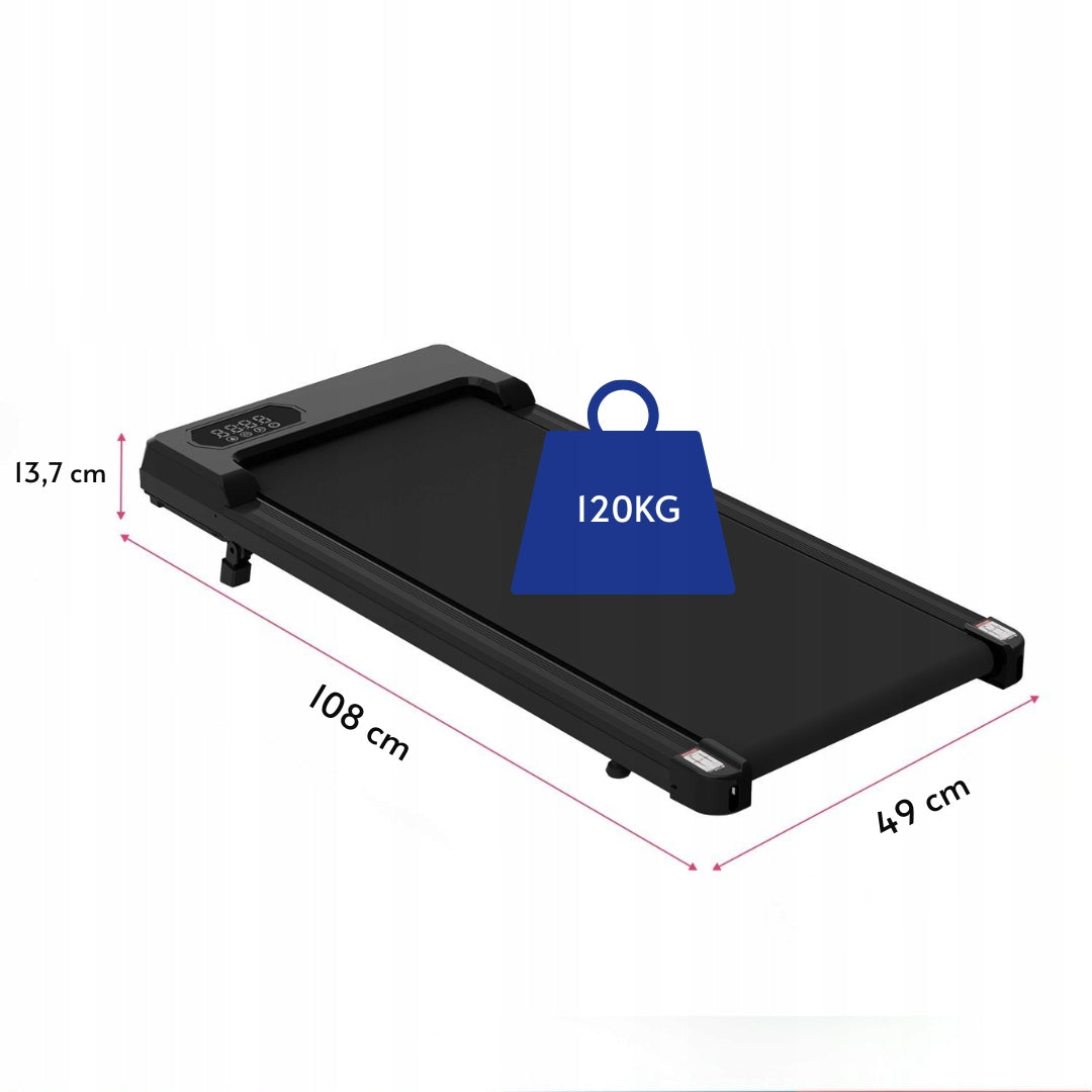 Home electric treadmill 1-8 km/h under the bed LARGE DISPLAY Maximum user weight 120 kg