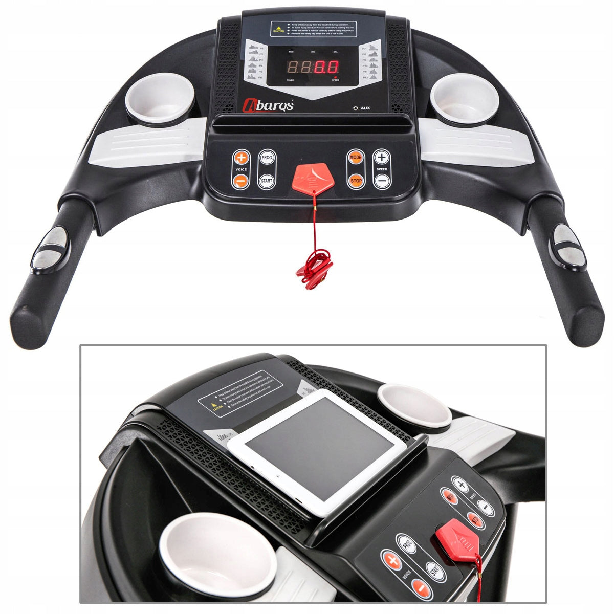 Home electric treadmill AbarQs BZ-40.M up to 110 kg 12km/h with massager Model BZ-40. M
