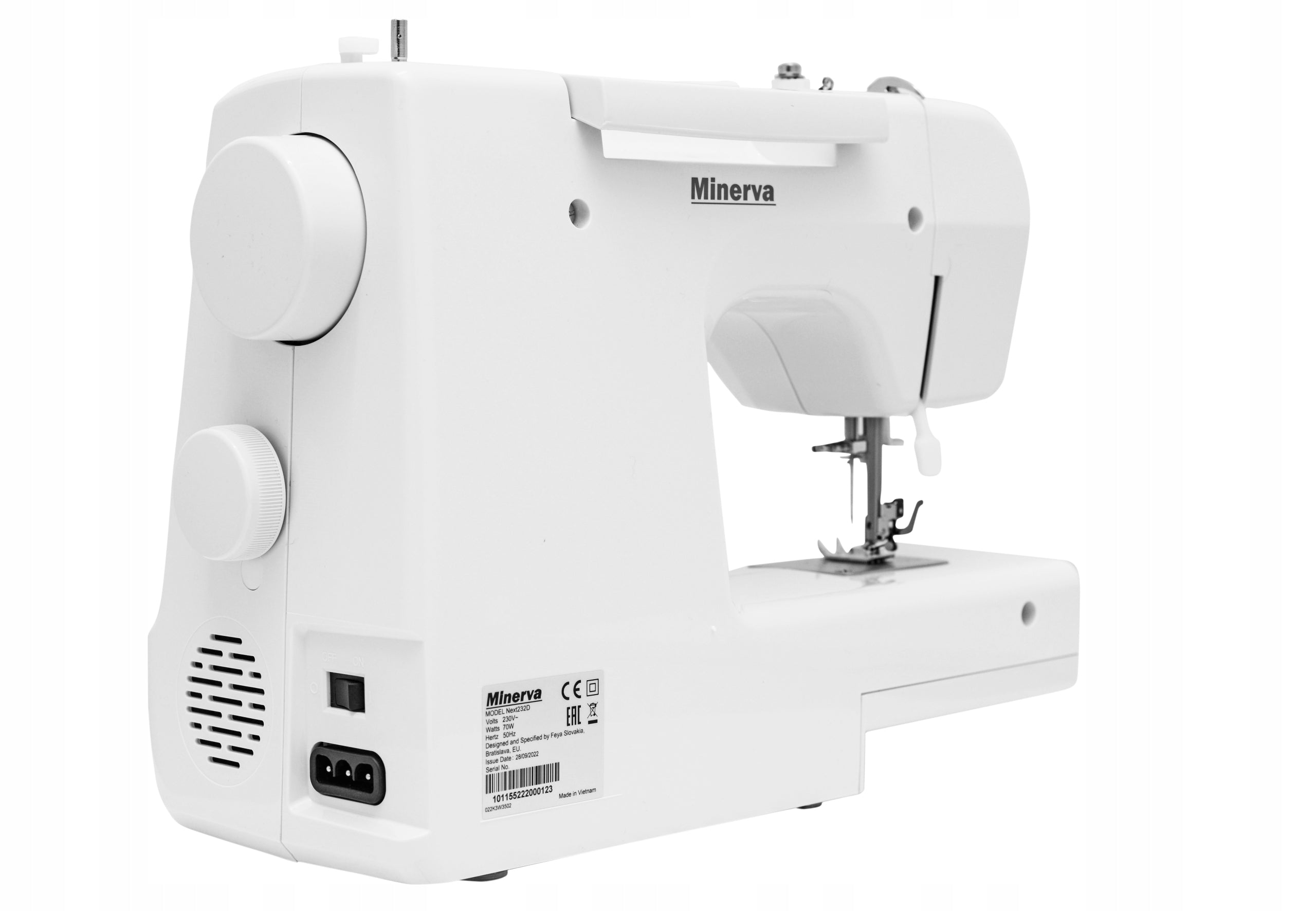 Home sewing machine durable Minerva next 232d II Dominant color white